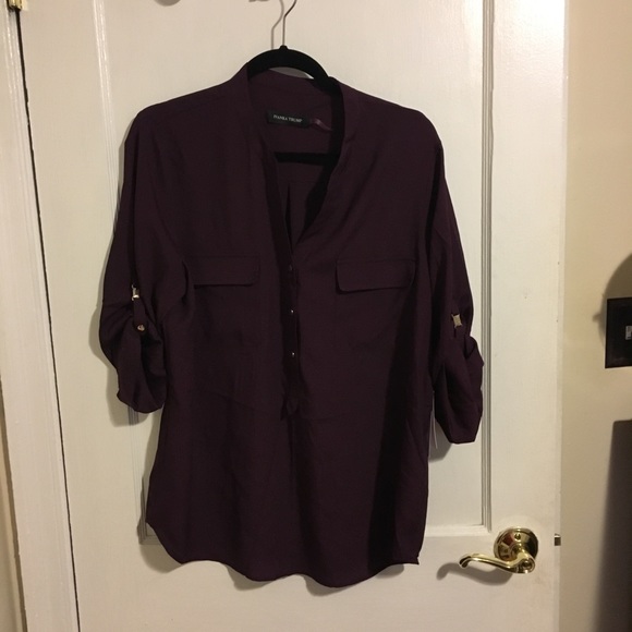 Ivanka Trump Tops - Ivanka Trump NWT purple roll sleeve blouse